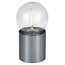 Fantasia BABU table lamp in brushed steel, Ø80x84 mm, E27 socket max 40W, IP20, bulb not included