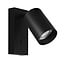 Fantasia Taboo aplique de pared GU10 (excl.), negro, orientable, IP20, carcasa de aluminio con interruptor