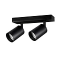 Fantasia Taboo 2-Light GU10 Ceiling Spot in Black Aluminium, Adjustable, IP20, Light Source Excluded, 200x145x60mm