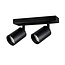 Fantasia Taboo Foco de Techo 2xGU10 en Aluminio Negro, Orientable, IP20, Sin Fuente de Luz, 200x145x60mm