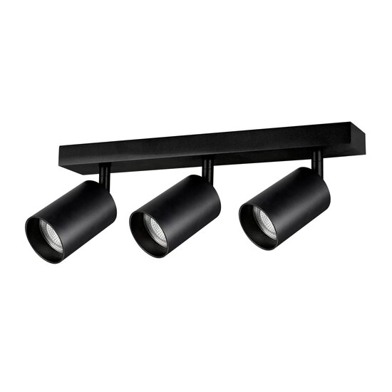Fantasia TABOO 3-light GU10 ceiling spotlight in black aluminium, adjustable, IP20, bulb excl.