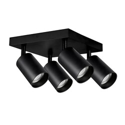 TABOO vierkante plafondspot 4-lichts GU10 (excl.), zwart