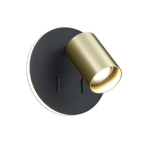 Fantasia DUSK Wandleuchte GU10 (exkl.), schwarz mit gebürstetem Gold, Aluminium, IP20, 151 mm breit
