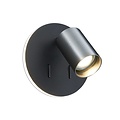 Fantasia Dusk aplique de pared en negro y acero cepillado, portalámparas GU10 (excl.) más LED integrado 5,5W 2700K