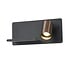 Fantasia DUSK aplique de pared derecho, puerto de carga USB, casquillo GU10 (bombilla no incl., apto hasta 7W 2700K), negro con bronce cepillado, 300x115mm