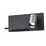 Fantasia Dusk wall light (right) with USB port, LED spot 7W 2700K, GU10 socket excl., black and brushed steel
