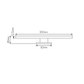 Fantasia EVIA spiegellamp, zwart ABS, IP44, ingebouwde SMD LED 5W, 2700K warm wit, 415 lumen, 300 x 40 mm