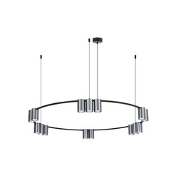 ISE Pendant Light 15x GU10 Ø100cm Black/Brushed Steel