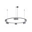 Fantasia ISE round pendant light with 15x GU10 sockets (bulbs excl.), Ø100cm, aluminium, black with brushed steel, IP20