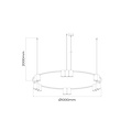 Fantasia ISE round pendant light with 15x GU10 sockets (bulbs excl.), Ø100cm, aluminium, black with brushed steel, IP20