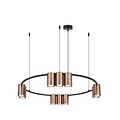 Fantasia ISE pendant light with 10x GU10 socket (bulbs excl.), Ø600mm, brushed bronze and black aluminium