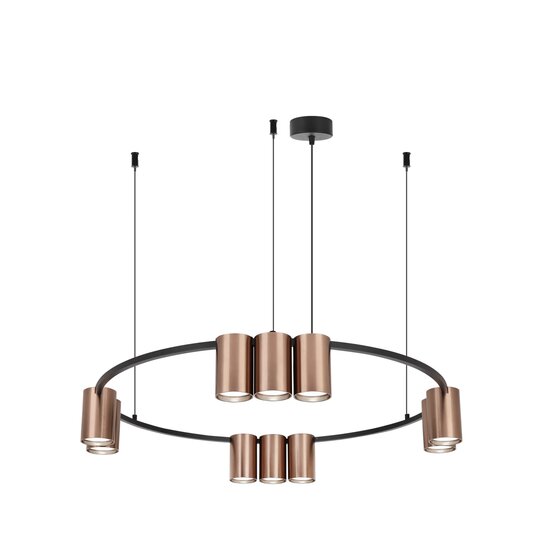 Fantasia ISE hanglamp met 10x GU10 fitting (excl. lichtbron), Ø600mm, geborsteld brons en zwart aluminium