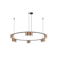 ISE round pendant light 15-way bronze black