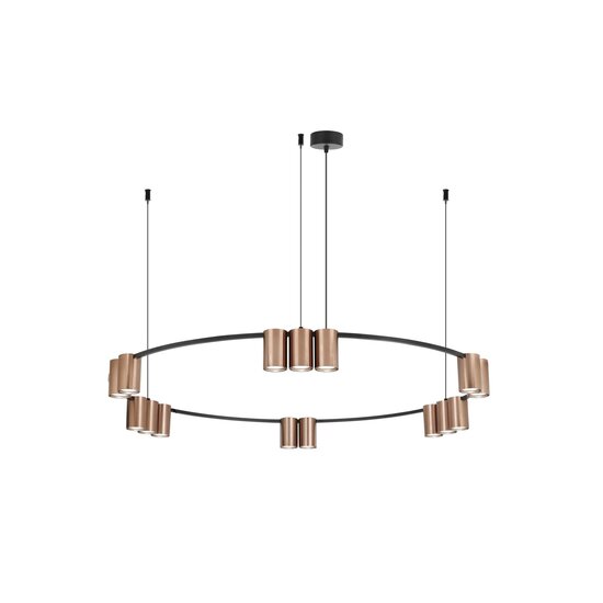 Fantasia ISE round pendant light 15x GU10 excl. bulb, Ø1000mm, brushed bronze and black