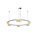 Fantasia ISE hanglamp met 15x GU10 fitting (excl. lichtbron), Ø100 cm, aluminium, geborsteld goud en zwart, IP20