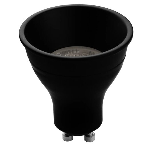 Fantasia Deep Deco Base GU10 LED Lampe, 8W, 700 Lumen, 2700K warmweiß, dimmbar, schwarzer Keramiksockel mit Ring