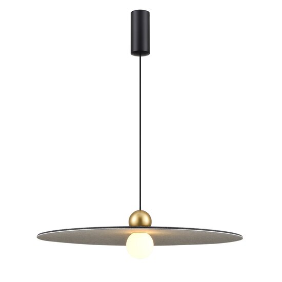 Fantasia JUTTU LED pendant light Ø600mm, felt, 8W, 2700K warm white, dimmable, dark grey/light grey