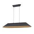 Fantasia FONIC LED pendant light, 109 cm wide, dark grey/light grey felt, dimmable, 2700K warm white