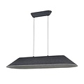 Fantasia FONIC LED pendant light, 109 cm wide, dark grey/light grey felt, dimmable, 2700K warm white