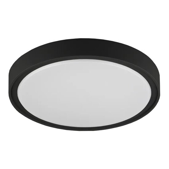 Fantasia QIJO runde schwarze Deckenleuchte mit SMD LED, 2300 Lumen, 17,5W, 3000K warmweiß, IP65