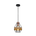 Fantasia JOTI hanglamp, E27-fitting (excl. lichtbron), Ø18 cm, hoogte 20 cm, zwart met koperkleur, staal, IP20