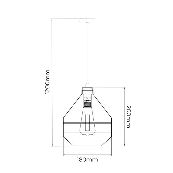 Fantasia JOTI pendant light, E27 socket (bulb not included), Ø18 cm, height 20 cm, black with copper, steel, IP20