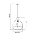 Fantasia JOTI hanglamp met E27-fitting (max. 60W, lichtbron niet inbegrepen), staal, zwart met koper, Ø26 x 28cm, IP20.
