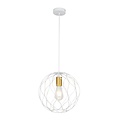 Fantasia ONDA hanglamp met 1x E27 fitting, wit met geborsteld gouden accenten, diameter 30 cm