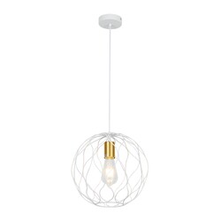 ONDA pendant light 1x E27 white-brushed gold, Ø30 cm