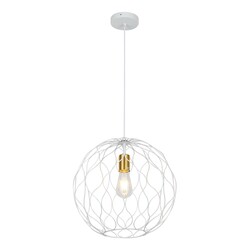 ONDA pendant light 1x E27 white-brushed gold, Ø39 cm