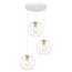 Fantasia ONDA hanglamp met 3x E27 fitting, wit met geborsteld gouden accenten, breedte 420 mm