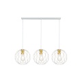 Fantasia ONDA pendant light with 3x E27 socket, white with brushed gold accents, 885 mm width