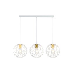 ONDA pendant light 3x E27 white-brushed gold