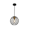 Fantasia ONDA pendant light with 1x E27 socket, black with brushed gold accents, 23 cm diameter