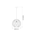 Fantasia ONDA pendant light with 1x E27 socket, black with brushed gold accents, 23 cm diameter