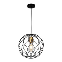 ONDA pendant light 1x E27 black-brushed gold, Ø30 cm