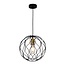 Fantasia ONDA pendant light with 1x E27 socket, black with brushed gold accents, 30 cm diameter