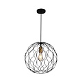 Fantasia ONDA pendant light with 1x E27 socket, black with brushed gold accents, 39 cm diameter