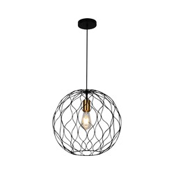 ONDA pendant light 1x E27 black-brushed gold, Ø39 cm