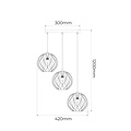 Fantasia ONDA pendant lamp 3x E27, steel, black with brushed gold, 1200 x 420 mm, IP20