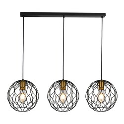 ONDA pendant light 3x E27 black and brushed gold