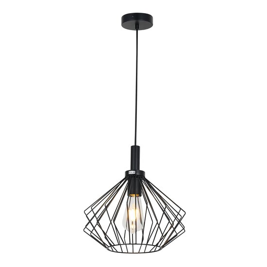 Fantasia Angulo Pendelleuchte 1x E27, schwarzes Stahlgehäuse, Durchmesser 300 mm, Höhe 200 mm, IP20, 220-240V