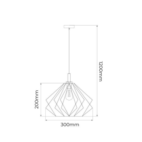 Fantasia Angulo pendant lamp 1x E27, black steel housing, diameter 300 mm, height 200 mm, IP20, 220-240V