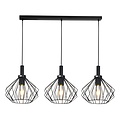 Fantasia Angulo hanglamp met 3x E27 fitting (max. 60W), zwart stalen frame, 1200 x 950 mm, IP20 voor binnen