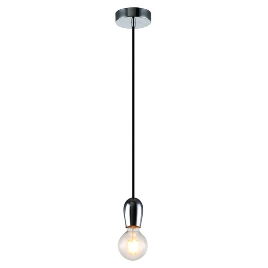 Fantasia Kobar pendant light, black and chrome, E27 socket max 60W, IP20, 300 cm cable