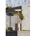 Fantasia POPPY lámpara de mesa LED recargable, 2W 180 lúmenes, 3000K blanco cálido, regulable, IP44, cobre
