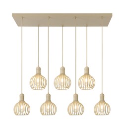 RAGA pendant light with 7 E27 sockets, beige
