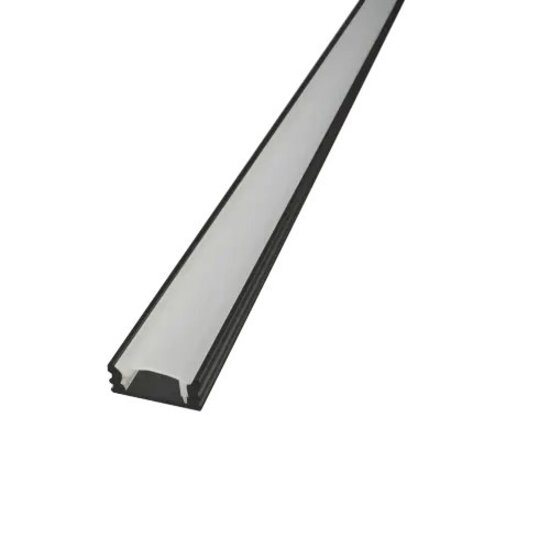 Fantasia XINIX Einbauprofil mit Abdeckung für LED-Streifen, 17x7x1000mm Aluminium, schwarz, für Einbaumontage