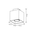 Fantasia Kubo Deckenleuchte weiß, quadratisches Aluminium, GU10 5W LED 400 Lumen 2700K warmweiß, dimmbar, 90x90x110mm