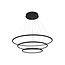 Fantasia Annu LED Pendelleuchte mit 3 Ringen (Ø800/600/400 mm), dimmbar, 84W, 11641 Lumen, 3000K warmweiß, schwarzes Aluminium